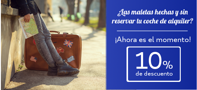 10% de descuento en tu reserva de coche de alquiler. UTILIZA TU CUPON DE DESCUENTO